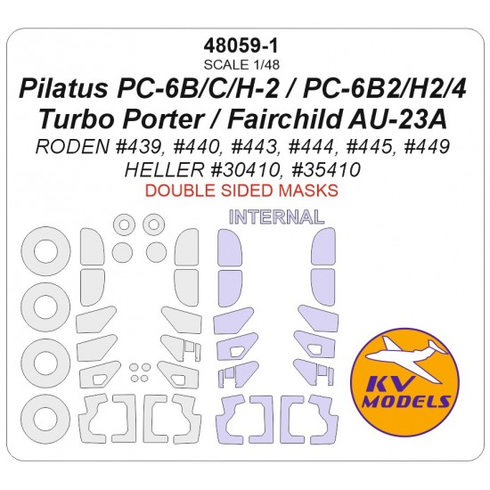 1/48 US Pilatus PC-6 Turbo Porter / Fairchild AU-23A Masks for Roden/Heller