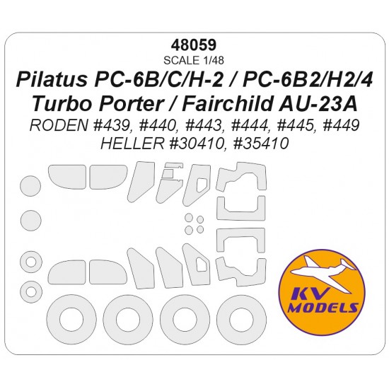 1/48 US Pilatus PC-6 Turbo Porter / Fairchild AU-23A Masks for Roden / Heller kits