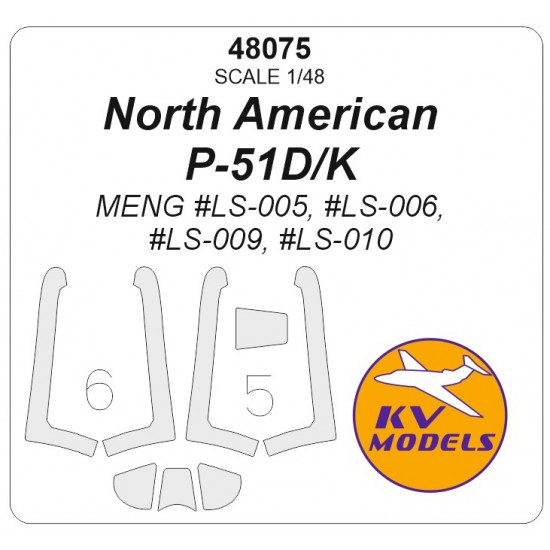 1/48 US North American P-51D/K Canopies Masks for MENG-LS005/LS006/LS009/LS010