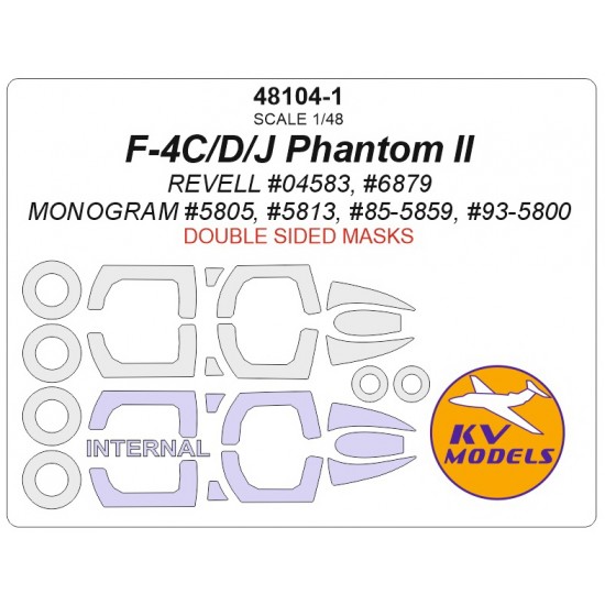 1/48 McDonnell Douglas F-4C/D/J Phantom II Double Sided Masking for Revell/Monogram kits