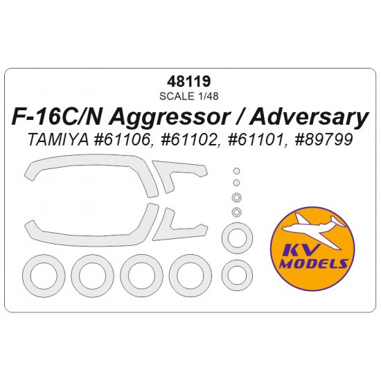 1/48 F-16C/N Aggressor/Adversary Masking for Tamiya #61106/61102/61101/89799