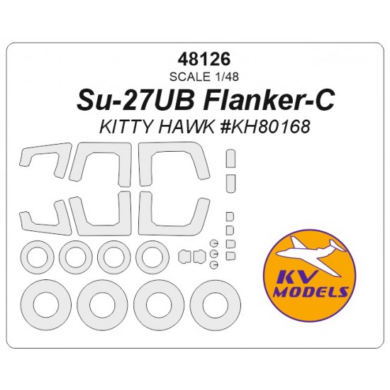 1/48 Sukhoi Su-27UB Flanker-C Masking for Kitty Hawk #80168