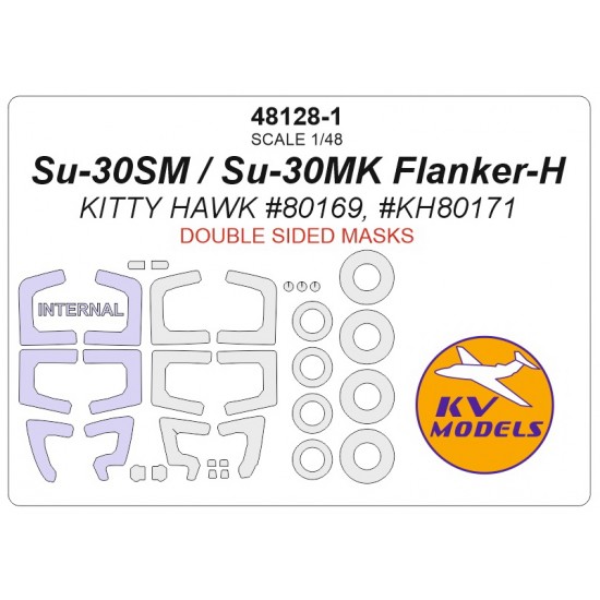 1/48 Su-30CM/Su-30MK Flanker-H Double Sided Masking for Kitty Hawk #80169/80171