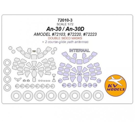 1/72 An-30/30D Disks and Wheels Masking for A-model #72103/72220/72223 (double-sided)