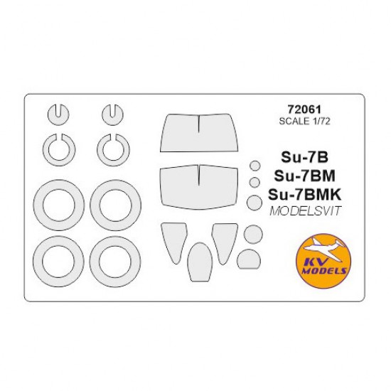 1/72 Su-7B/BM/BMK Masking w/Wheels Masks for Modelsvit kits