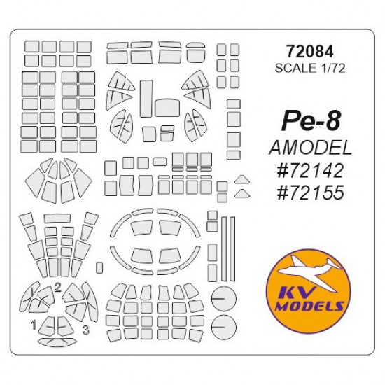 1/72 Petlyakov Pe-8 Masking for Amodel #72142, #72155