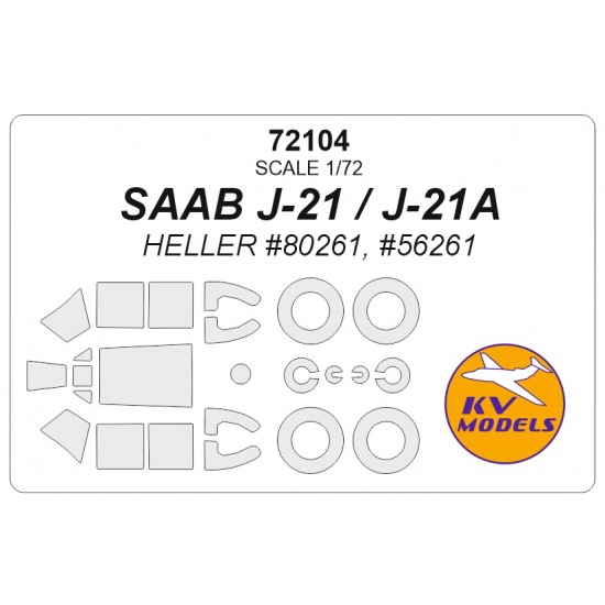 1/72 SAAB J-21 / J-21A Masks for HELLER #80261, #56261