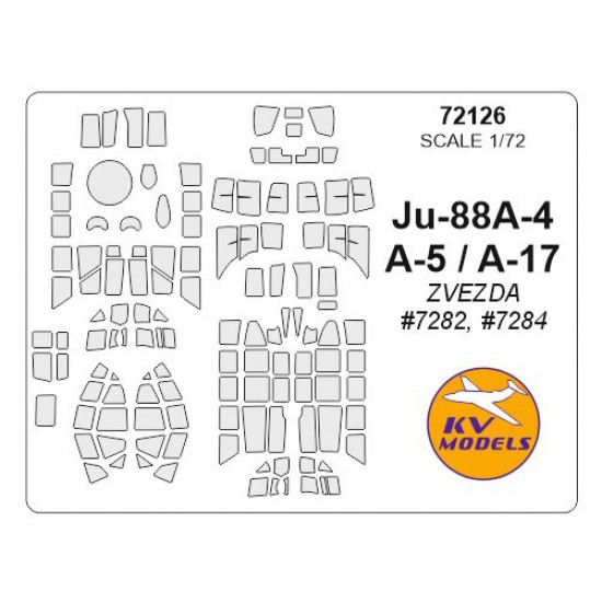 1/72 Ju-88A-4/A-5/A-17 Masking for Zvezda #7282, #7284