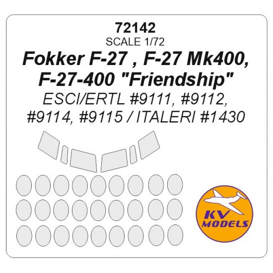 1/72 Fokker F-27 Friendship Masking for Esci kits