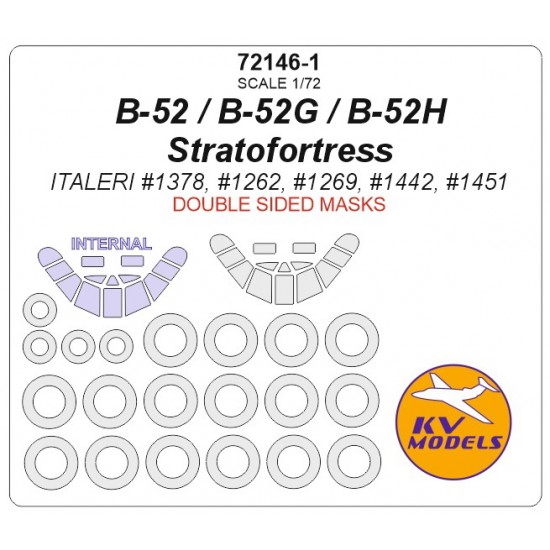 1/72 B-52/G/H Stratofortress Double Sided Masking for Italeri #1378/1262/1269/1442/1451