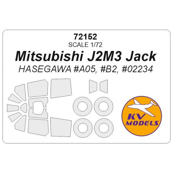 1/72 Mitsubishi J2M3 Jack Masking for Hasegawa #A05/B2/02234