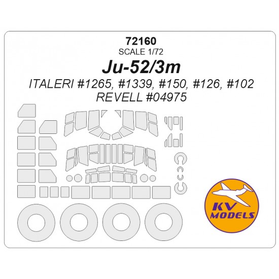 1/72 Ju-52/3m Masking for Italeri #1265 #1339 #150 #126 #102 / Revell #04975