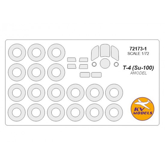 1/72 Sukhoi T-4 (Su-100) Masking w/Wheels Masks for Amodel