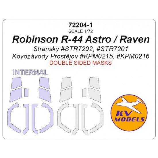 1/72 Robinson R-44 Astro / Raven Double-sided Masks for Stransky / KP kits