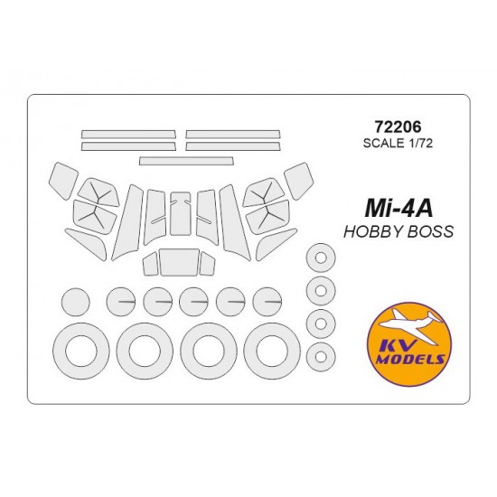 1/72 Mi-4A Masking w/Wheels Masks for HobbyBoss kits