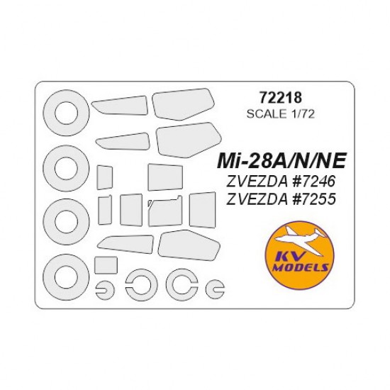 1/72 Mi-28A/N/NE Masking for Zvezda #7246 #7255