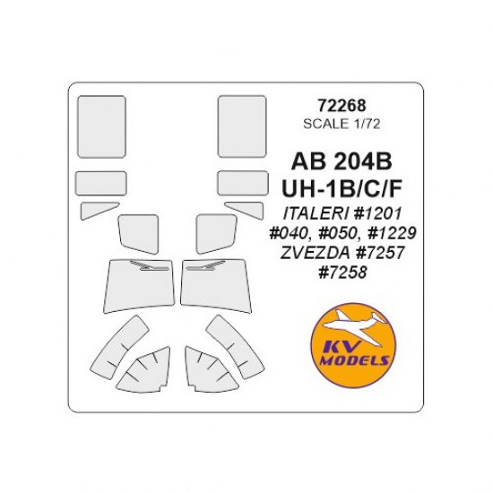 1/72 AB 204B/UH-1B/C/F Masking for Italeri/Zvezda kits