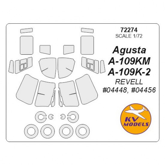 1/72 Agusta A-109K-2/A-109KM Masking for Revell #04448, #04456