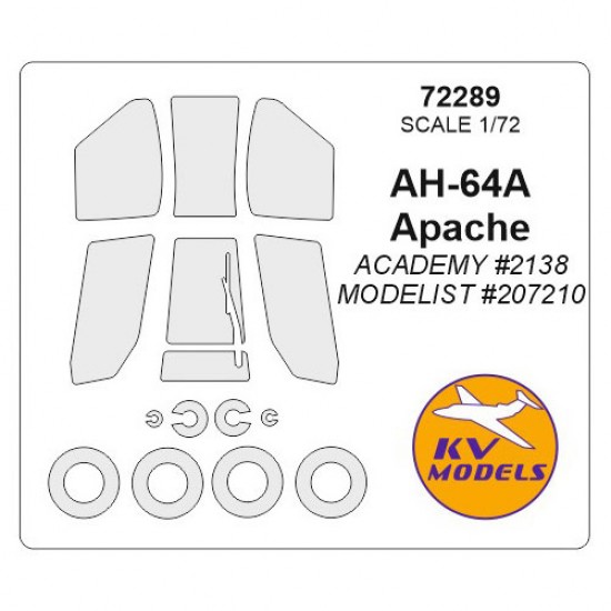 1/72 AH-64A Apache Masking for Academy #2138/Modelist #207210