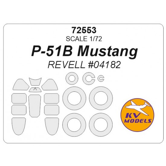 1/72 P-51B Mustang Masking for Revell #04182