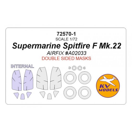 1/72 Supermarine Spitfire Mk.22 Double-sided Masking for Airfix kits