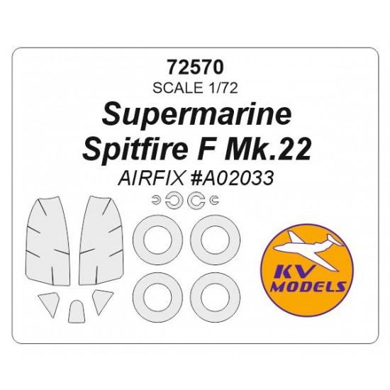 1/72 Supermarine Spitfire Mk.22 Masking for Airfix kits