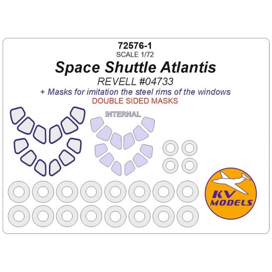 1/72 Space Shuttle Atlantis Paint Masking for Revell #04733 (Double-sided)