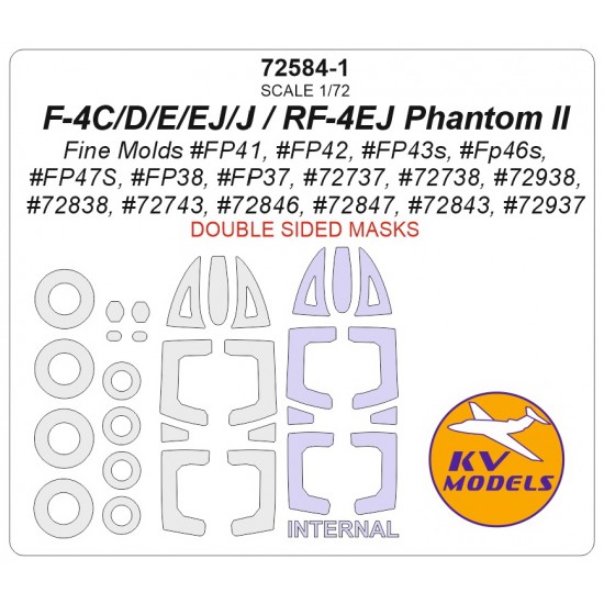 1/72 US F-4C/D/E/EJ/J / RF-4EJ Phantom II - Masks for Fine Molds kits (double-side)