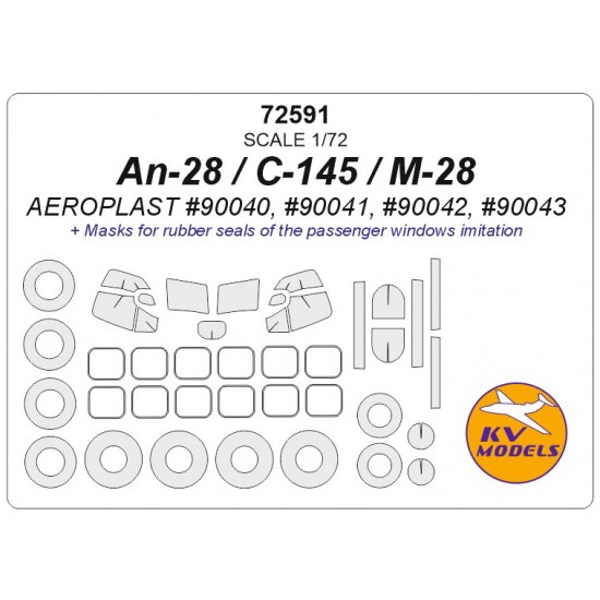 1/72 An-28/C-145/M-28 Masking for Aeroplast #90040, #90041, #90042, #90043