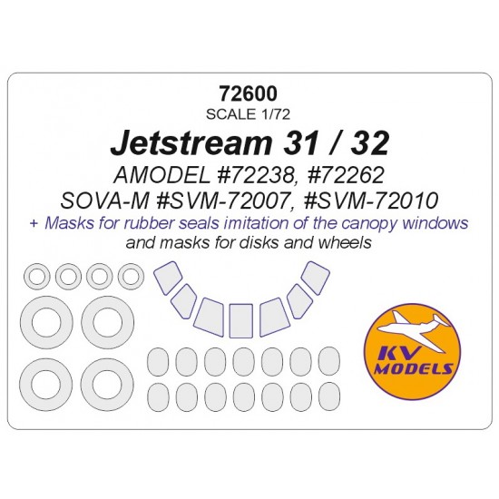 1/72 JetStream 31/32 Masking for Amodel #72238, #72262/Sova-M #SVM-72007, #SVM-72010