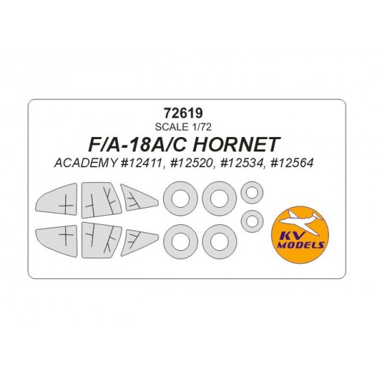 1/72 F/A-18A/C HORNET Masking for Academy #12411, #12520, #12534, #12564