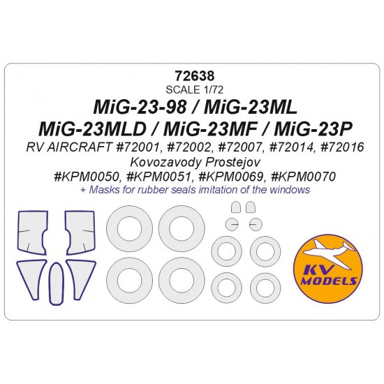 1/72 MiG-23-98/23ML/23MLD/23MF/23P Masking for RV Aircraft #72001/02/07/14/16