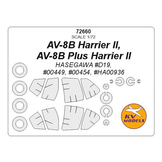 1/72 AV-8B Harrier II, AV-8B Plus Harrier II Masking for Hasegawa