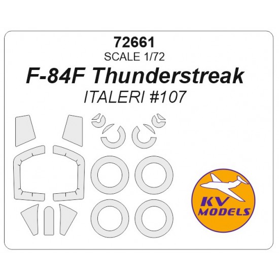 1/72 F-84F Thunderstreak Masking for Italeri #107