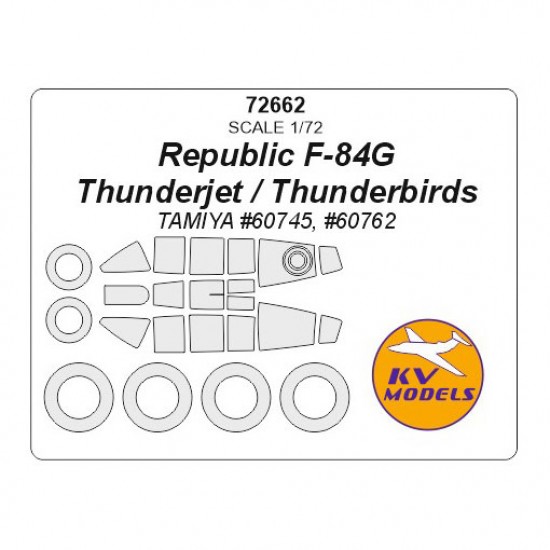 1/72 Republic F-84G Thunderjet/Thunderbirds Masking for Tamiya #60745, #60762