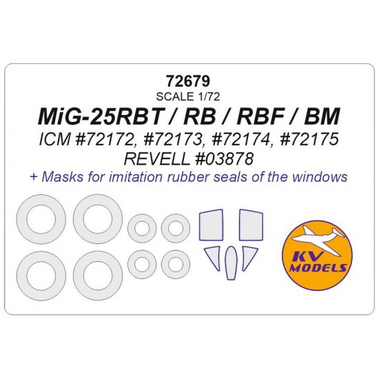 1/72 MiG-25RBT/RB/RBF Masking for ICM #72172, #72173, #72174