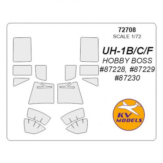 1/72 UH-1B/C/F Masking for HobbyBoss kits