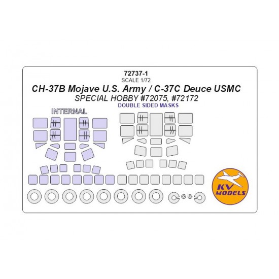 1/72 CH-37B Mojave /C-37C Deuce USMC Masking for Special Hobby #72075, #72172