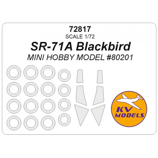 1/72 US SR-71A Blackbird Canopies and Wheels Masks for Mini Hobby Model kits