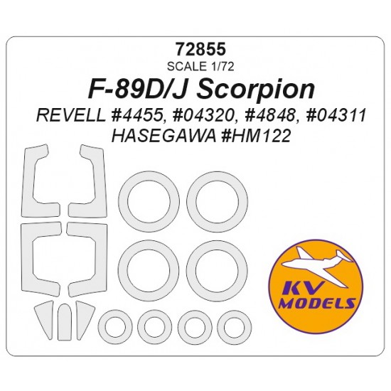 1/72 F-89 D/J Scorpion Masking for Revell #4455/04320/4848/04311/Hasegawa #HM122