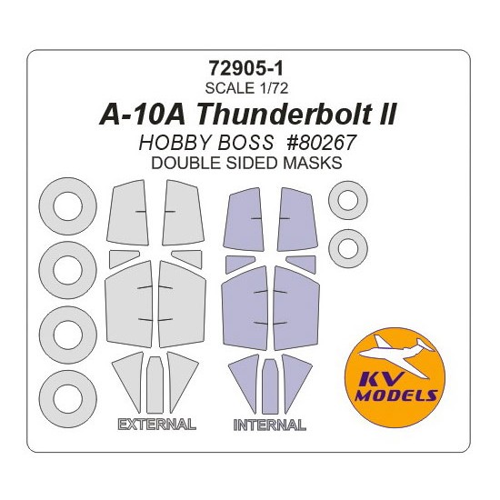 1/72 A-10A Thunderbolt II Double-sided Masking for HobbyBoss #80267