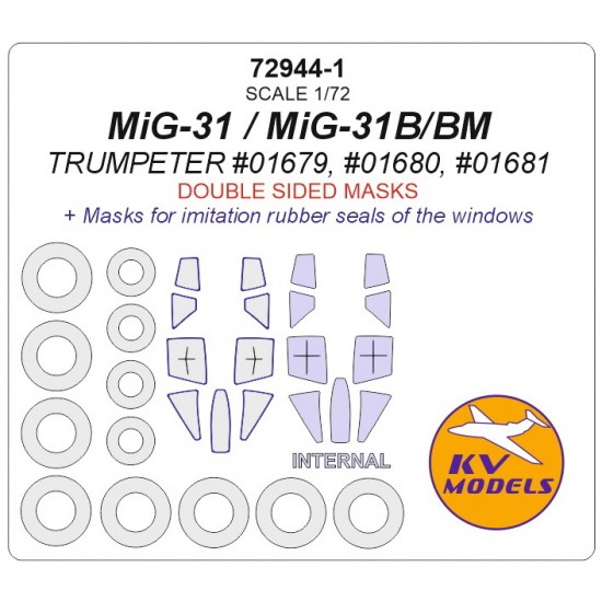 1/72 MiG-31/MiG-31B/MiG-31M Double-sided Masking for Trumpeter #01679, #01680, #01681