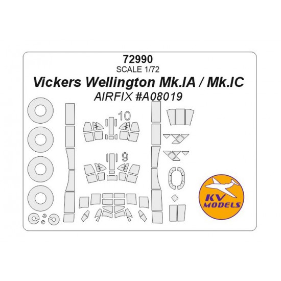 1/72 Vickers Wellington Mk.IA/Mk.IC Paint Masking for Airfix #A08019