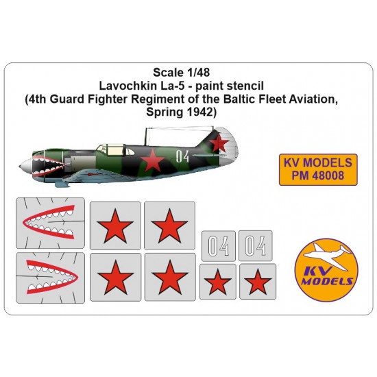 1/48 La-5 Stencil 4th Guard Fighter Regiment of the Baltic Fleet Aviation Spring 1942