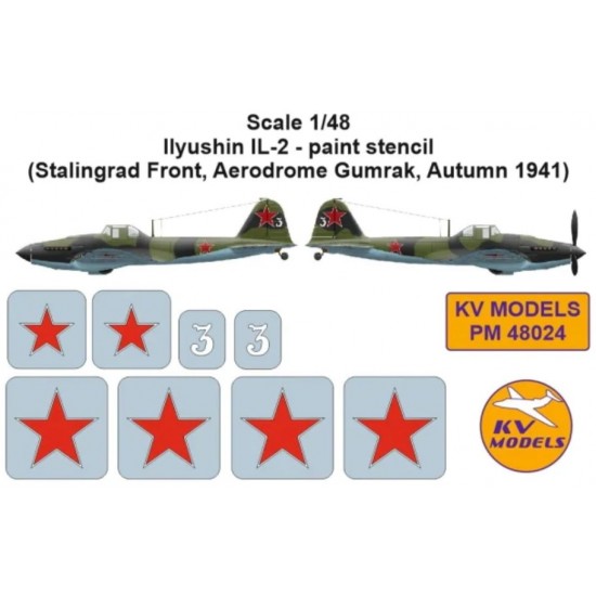 1/48 IL-2 Stencil Masks for Stalingrad Front, Aerodrome Gumrak, Autumn 1941 (Zvezda)