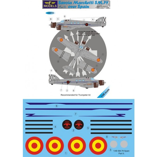 1/48 SM 79 in Spain Part II. 1 Decal Option for Trumpeter kit