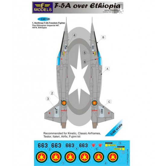 1/48 F-5A Freedom Fighter over Ethiopia Decal for Kinetic/Classic Airframes