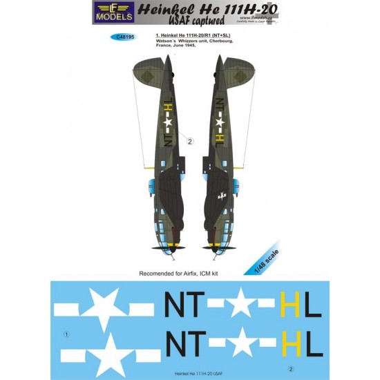 1/48 Heinkel He-111H-20 in USAF service 1 Decal Option for Airfix/ICM kit.