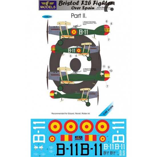 1/48 Bristol F.2b Fighter over Spain Part II. Decal for Eduard/Revell/Roden kit