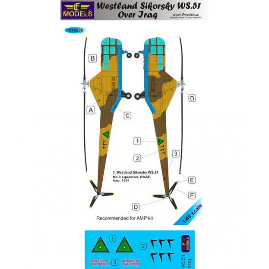 1/48 Westland Sikorsky WS.51 over Iraq Decal for AMP kit